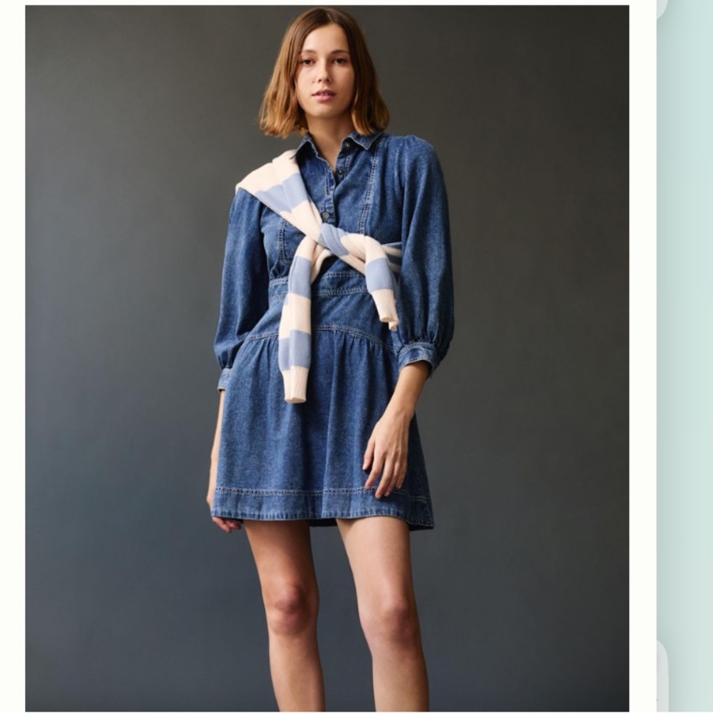 Anthropologie Washed Mini shirt Dress